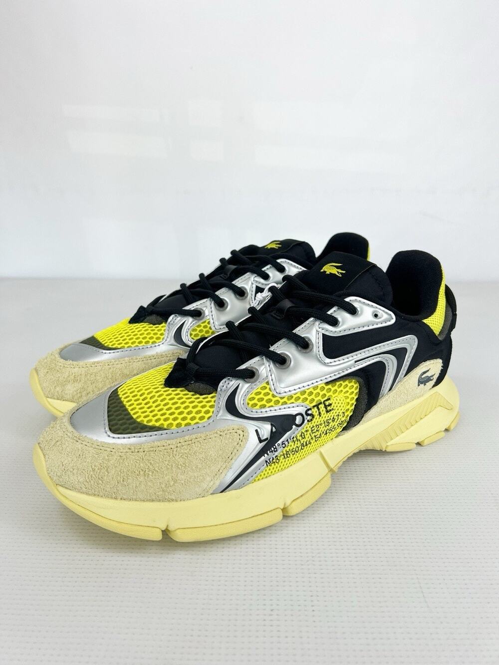 LACOSTE L003 NEON YELLOW/BLACK 747SMA0105YB32 MEN'S SIZE 10.5 READ